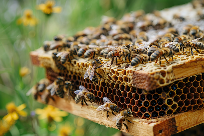 bustling-beehive-activity