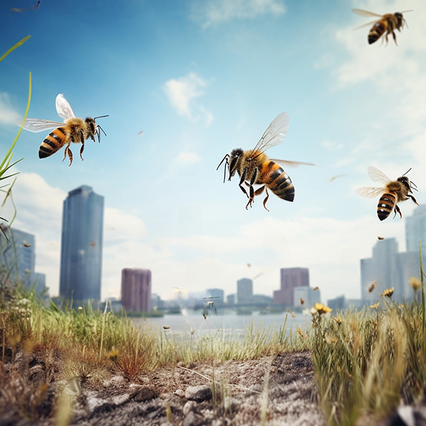 close-up-bees-looking-flowers